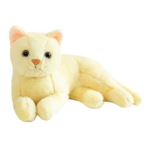 HEMOTON Katze Plüschtier Katzenspielzeug für dekorative Katzenpuppe kinderspielzeug Kid Toys Haustier Puppe in Tierform Simulationskatzenpuppe Yellow von HEMOTON