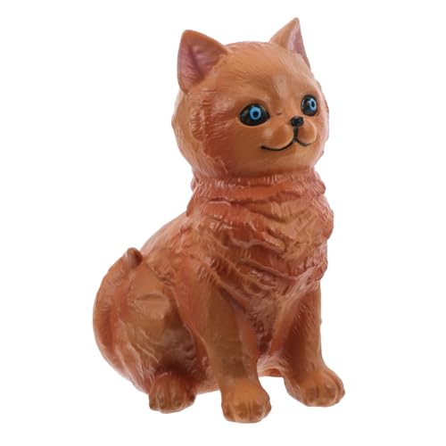 HEMOTON Katzenmodell Aus Weichem Kunststoff Kaliko-katzenplüsch Kuscheltiere Katze Orange Getigerte Plüschkatze Katzenballon-tierstatue Katze-Garten-Statue Liebende Skulptur Vinyl von HEMOTON