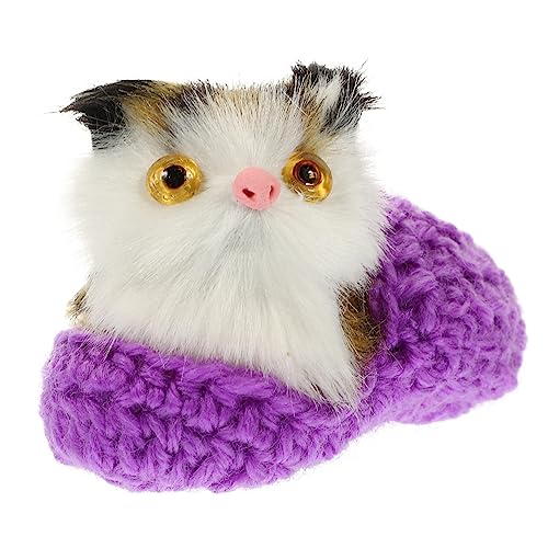 HEMOTON Katzenschmuck für kinderspielzeug Katzenbett Dekoration cat Toy Interaktives Katzenspielzeug Kätzchen Entzückendes Katzendekor Miniaturkatze Garn Violett von HEMOTON