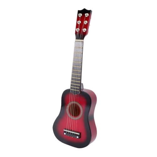 HEMOTON Kinder-akustikgitarre, 21 Zoll, 6 Saiten, Holzgitarre, Tragbares Gitarrenspielzeug, Mini-Musikinstrument, Lernspielzeug, Holzgitarrenspielzeug Für Jungen Und Mädchen von HEMOTON