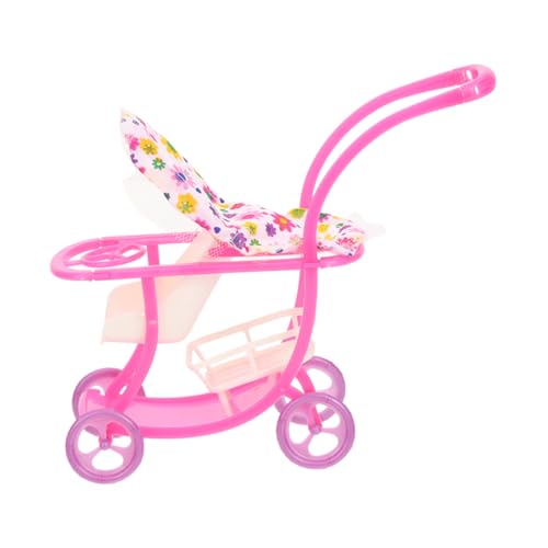 HEMOTON Kinderwagen Spielzeugpuppenwagen Puppenwagen Puppenwagen-Spielzeug Puppenwagen Spielen Modell Puppenwagen Mini Puppenwagen Puppenzubehör realistischer Puppenwagen Plastik Rosa von HEMOTON