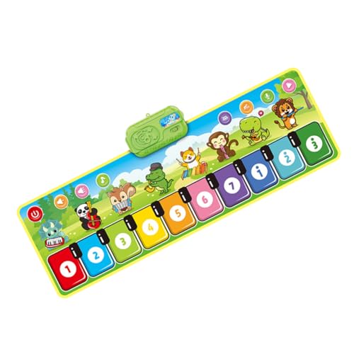 HEMOTON Klaviermatte tanzmatte tanzmatten für musikspielzeug Lernspielzeug Musikalisches Tiere Teppich Klavier Tastaturspielmatte für PVC Green von HEMOTON