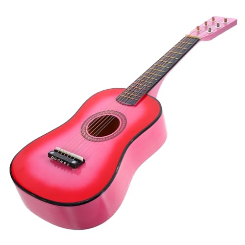 HEMOTON Kleine Gitarre Gitarrenspielzeug Aus Holz Simulationsgitarrenspielzeug Ukulele Zubehör Gitarrengeschenk Kinder Üben Gitarre Ukulele Für Kinder Anfänger Gitarre Üben Rosa Linde von HEMOTON