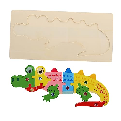 HEMOTON Kognitives dreidimensionales Puzzle Junge Monster Teppiche Bodenpuzzle Puzzle rätselbuch Kinderspielzeug aus Holz 3D-Krokodil-Puzzle- hölzern von HEMOTON