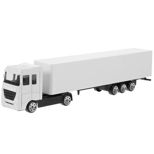 HEMOTON LKW Modellspielzeug Reibungsautos für Kinder Mini Container LKW aus Legierung Kleinkind LKW Modell legiertes Auto Roller Lastwagen Weiß von HEMOTON