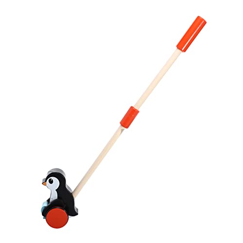 HEMOTON Lauflernhilfe Pinguin Spielzeug Kinder entwicklung Spielzeug Fahrzeuge Kinder Scooter Pinguin-Spielzeug Wanderer schieben Laufendes Spielzeug Push-and-Pull-Lernwagen hölzern Black von HEMOTON