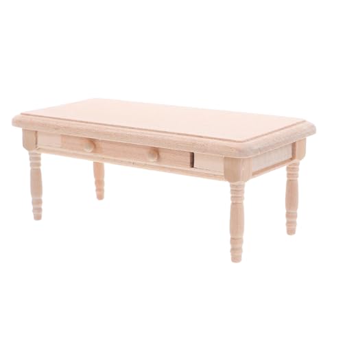 HEMOTON Maßstab Unlackiertes Holz Miniatur Couchtisch mit Schublade Funktionale Mini Möbel für Puppenhaus Wohnzimmer Zubehör DIY Kreatives HEMOTON Maßstab Unlackiertes Holz Miniatur Couchtisch mit Schublade Funktionale Mini Möbel für Puppenhaus Wohnzimmer Zubehör DIY Kreatives von HEMOTON