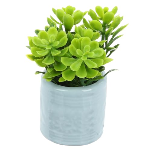 HEMOTON Mini-Bonsai plastiktisch Dekoration für Miniaturhaus plastikenten Decorative Accessories faltbar Korb Anlage Mini-Topfpflanze für Puppenhaus kleine Topfpflanze Keramik Blue von HEMOTON