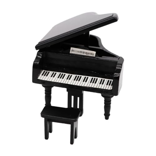 HEMOTON Mini-Piano-Modell Miniaturmöbel Moderne Puppenstubenmöbel -Klavier Mikro bastelzeug handwerkskunst Geschenkeidee swor Miniatur-Outdoor-Tools Mini-Dekoration Holz Black von HEMOTON