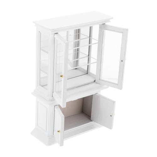 HEMOTON Mini Schrank Dekor Küche Miniaturen Schrank Modell Puppenhaus Mini Schrank Puppenhaus Mini Holzschrank Winzige Vitrine Für Puppenhaus Puppenhaus Mini Möbel von HEMOTON