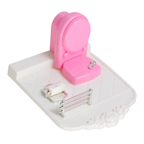 Mini-Toilette Mini-puppenhaus- Winzige Toilette Miniaturszenenmodelle Zubehör Für Puppenhäuser Toilette Im Maßstab 1:12 Zubehör Für Miniaturpuppenhäuser Spielzeug Abs von HEMOTON