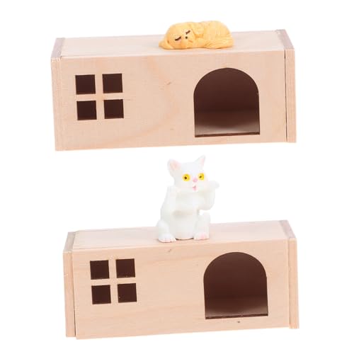 HEMOTON Miniatur Holz Hundehütte mit Miniatur Hund und Katze Figuren Realistische Haustier Figuren für Puppenhaus Dekoration Vielseitige Mini Tierfiguren für Büro und Zuhause HEMOTON Miniatur Holz Hundehütte mit Miniatur Hund und Katze Figuren Realistische Haustier Figuren für Puppenhaus Dekoration Vielseitige Mini Tierfiguren für Büro und Zuhause von HEMOTON