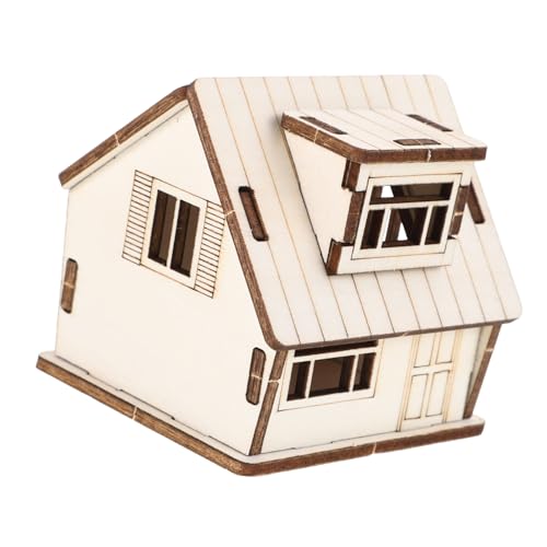 HEMOTON Miniatur Holzhaus Modell Tiny Homes Holzhaus Tiny Home Kit Holzhandwerkshaus Modellbau Miniatur Gewächshaus Hausarchitektur Modellmaterialien Modellbausatz Beige von HEMOTON