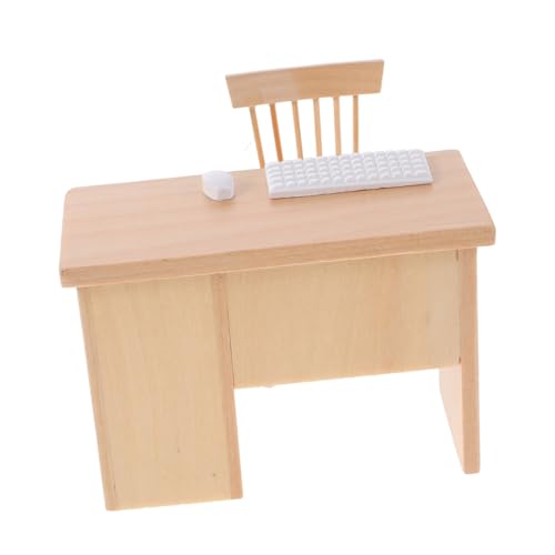 HEMOTON Miniatur Puppenhaus Möbel Modernes Büro Miniatur Schreibtisch mit Tastatur Maus und Stuhl aus Kreatives Rollenspiel für Puppenhaus Wohnzimmer HEMOTON Miniatur Puppenhaus Möbel Modernes Büro Miniatur Schreibtisch mit Tastatur Maus und Stuhl aus Kreatives Rollenspiel für Puppenhaus Wohnzimmer von HEMOTON