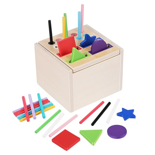 HEMOTON Montessori Holzspielzeug Sortierkasten mit Farben und Formen Motorikfördernd für Kleinkinder und Vorschule Pädagogisches Lernspielzeug für Gruppenspiele und Feinmotorik HEMOTON Montessori Holzspielzeug Sortierkasten mit Farben und Formen Motorikfördernd für Kleinkinder und Vorschule Pädagogisches Lernspielzeug für Gruppenspiele und Feinmotorik von HEMOTON