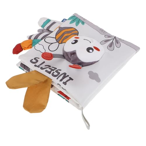 HEMOTON Nordisches Windschweif-Stoffbuch Neugeborene Bücher Berühren Sie Schwanztuchbücher Bucheinband aus Stoff weiche Bücher Babyspielzeug Buch Stoffbücher für Babys Light Grey von HEMOTON