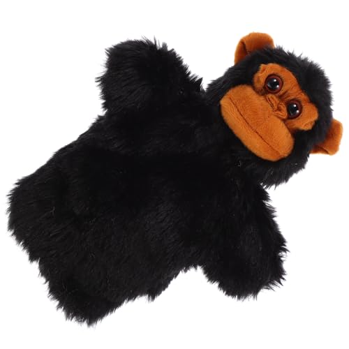 HEMOTON Orang Utan Tierhandpuppe Puppen Kinderspielzeug Kinderhandpuppe Bär Handpuppe Handpuppe Für Kinder Tierpuppe Kreative Puppenspielzeug Geschichtenerzählpuppe Schwarzer Plüsch von HEMOTON