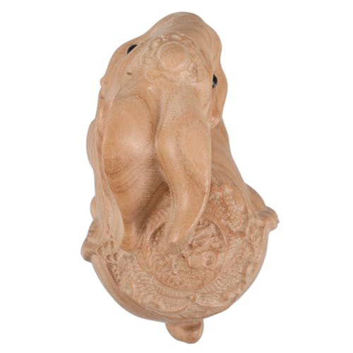 HEMOTON Osterhase Aus Holzschnitzerei Weiße Embryonenmaske Figur Dekoration Kinderdekoration Nase Mini-statuen Cartoon-autozubehör Schwammnase Mini-Dekoration Beige Hölzern von HEMOTON