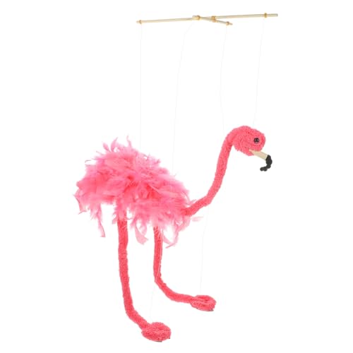 HEMOTON Plüsch-Flamingo-Puppe Straußenpuppe Drachenfiguren marionetten Puppen interaktive Puppen Spielzeug Flamingo-Marionettenspielzeug einzigartige Marionettenpuppen Bambus Rosa von HEMOTON