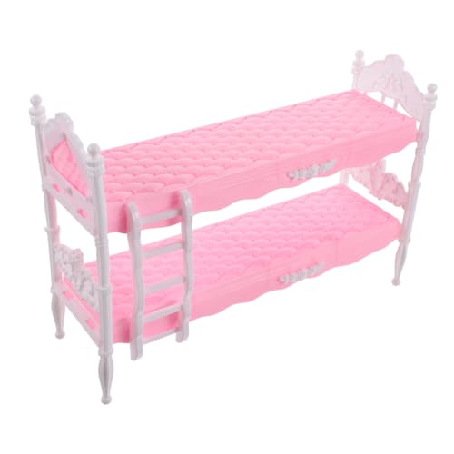 HEMOTON Prinzessin Puppenbett Zwillingsstockbetten Zubehör Für Puppenhaus Puppen Puppenkrippe Prinzessin Mädchen Für Kunststoff Rosa von HEMOTON