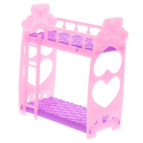 HEMOTON Puppenhaus Etagenbett Miniatur Puppenbett Miniatur Etagenbett Mini Mädchen Kindermöbel Mini Möbel Puppenschlafzimmer Bett Mikro Kindermöbel Puppen Etagenbett Kunststoff von HEMOTON