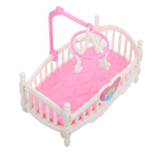 HEMOTON Puppenhaus-babybett, Bezaubernde Mini-möbel Für Das Puppenhaus-Schlafzimmer, Ideal Für Babypuppen-Kinderbett-Set Und Süßes Miniatur-puppenhaus-zubehör von HEMOTON