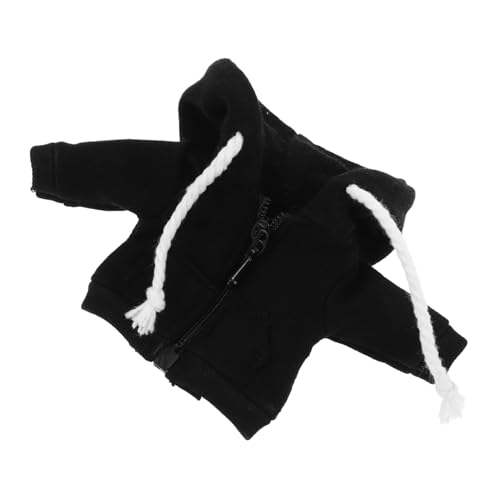 HEMOTON Puppenmantel Puppenkleidungszubehör Puppen-Hoodie DIY Puppenkostüm Puppenkleidung Zum Anziehen Puppe Verkleiden Sich Kleidung Puppenzubehör Puppe Verkleiden Zubehör Black Stoff von HEMOTON