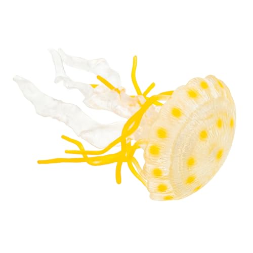 HEMOTON Quallenmodell Meerestierfigur Quallen-Modell Aquarium-Quallen Sammlung Von Meereslebewesen Meerestiere Figur Qualle Stofftier Simulationsqualle Gefälschte Qualle Yellow Plastik von HEMOTON