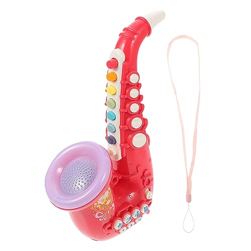 HEMOTON Saxophon Spielen kann Kinderspielzeug Mini-Saxophon-Spielzeug kinderinstrumente Kinder musikinstrumente Spielzeugsaxophon für Kinder pädagogisches Spielzeug Plastik rot von HEMOTON