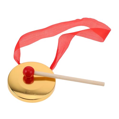 HEMOTON Schlagzeug handglocke Kinderinstrumente Kupfer-Gong Spielzeuginstrumente Trommel Mini-Handgong Gong-Schlaginstrument Teile von Musikinstrumenten Kupfergong mit Schlägel von HEMOTON