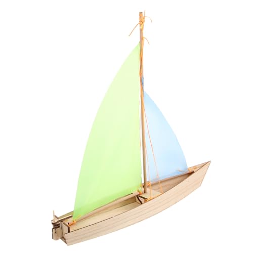 HEMOTON Segelmodell Segelboot-bausatz Mini-kanu-Figur Segelboot-Set Für Kinder Montagepuzzle Segelboot-skulptur Mini-hausbausatz Spielzeugjacht Holziges Spielzeug Modell Segelboot Stoff von HEMOTON