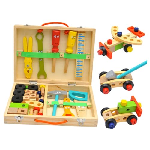 HEMOTON Simulations-Toolbox Für Kinder Rollenspiel-Toolbox Mini-werkzeugkasten Werkzeug-spielset Für Kinder Werkzeugkasten Für Kinder Werkzeugkasten Vorgeben Hölzern von HEMOTON