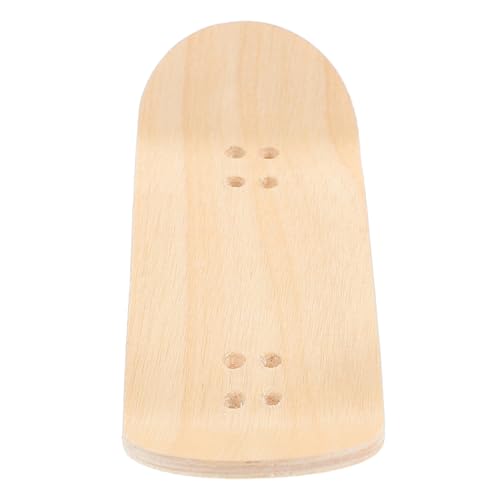 HEMOTON Skateboard-zubehör Mini-fingerspielzeug Mini-Skateboard-Modell Spielzeug Für Skaterliebhaber Blanko-Finger-Skateboard-Deck Double-Tail-Finger-Skateboard Handbrett Beige Holz von HEMOTON