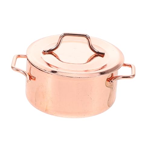 HEMOTON Suppentopfmodell Mini-kochutensilien Mini-hausverzierung Mini-küchenutensilien-Modell Miniatur-kochgeschirr Puppenhausbauzubehör Mini-puppenhaus-zubehör Legierung Rose Gold von HEMOTON