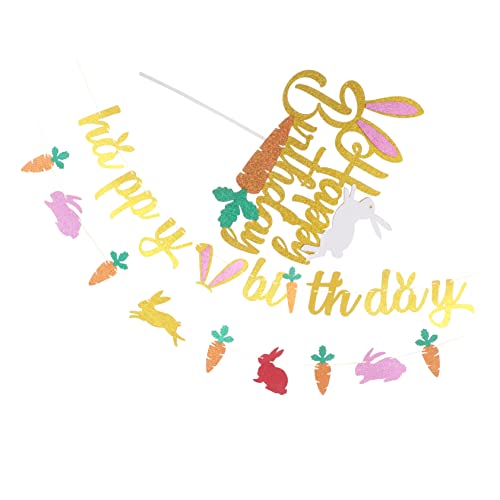 HEMOTON Teiliges Party Deko mit Bunny Banner Cupcake Topper und Happy Birthday Flaggen Vielseitige Hängende Dekoration für Geburtstags und Osterfeiern Tortendeko und Fotorequisite HEMOTON Teiliges Party Deko mit Bunny Banner Cupcake Topper und Happy Birthday Flaggen Vielseitige Hängende Dekoration für Geburtstags und Osterfeiern Tortendeko und Fotorequisite von HEMOTON