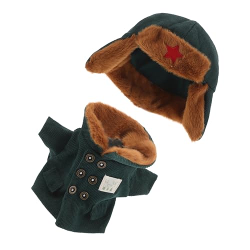 HEMOTON Teiliges Puppen-Armee-kostüm Warmes Winter-Outfit mit Mantel und Mütze Weiches Polyester für Kuscheltiere und Puppen Vielseitig für Spiel Sammlung und Geschenk Grün HEMOTON Teiliges Puppen-Armee-kostüm Warmes Winter-Outfit mit Mantel und Mütze Weiches Polyester für Kuscheltiere und Puppen Vielseitig für Spiel Sammlung und Geschenk Grün von HEMOTON