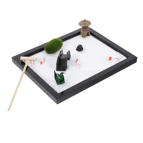 HEMOTON Tischdekoration aus Sand Miniatur-Ornament-Set Mini-Zen-Garten-Strandthema Mini-Desktop-Sandbox-Zubehör Miniaturlandschaft des Meditationsgartens Miniaturlandschaft mit Sand von HEMOTON