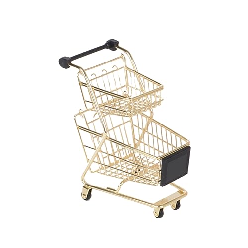 HEMOTON Trolley-Spielset Kindertrolley Kinder schubkarre Kinder trolleys Kinderwagen Kinder einkaufswagen spielzeuge Trolley-Spielzeug für Kinder Mini-Einkaufswagen Rollenspielwagen Golden von HEMOTON