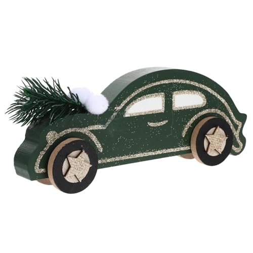 HEMOTON Weihnachtsverzierung Weihnachtsauto Dekoration Holzauto Weihnachtsdeko Weihnachtsauto Holzmodell Weihnachts-LKW dekorativ Figuren weihnachtsauto Weihnachtsschmuck hölzern von HEMOTON