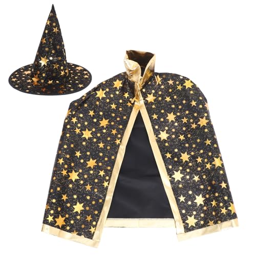 HEMOTON Zauberer-umhang-kostüm für Kinder, Kapuzenrobe, Umhang, Ritter, Schickes Cooles Cosplay-kostüm, 3–10 Jahre, Zaubererumhang Und Hut, Party-set für Kinder – Halloween, Cosplay, Verkleidung HEMOTON Zauberer-umhang-kostüm für Kinder, Kapuzenrobe, Umhang, Ritter, Schickes Cooles Cosplay-kostüm, 3–10 Jahre, Zaubererumhang Und Hut, Party-set für Kinder – Halloween, Cosplay, Verkleidung von HEMOTON