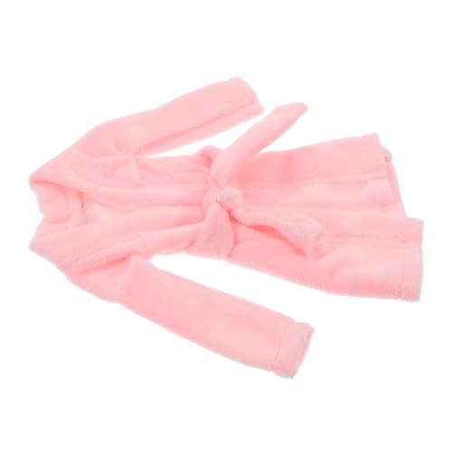 HEMOTON Zubehör Für Puppenpyjamas Puppenkleidung Mini-Bademantel Zubehör Für Miniaturpuppen Puppenbademantel Puppenmantel Minikleidung Mini-Kleidung Miniatur-Bademantel Plüsch Rosa von HEMOTON