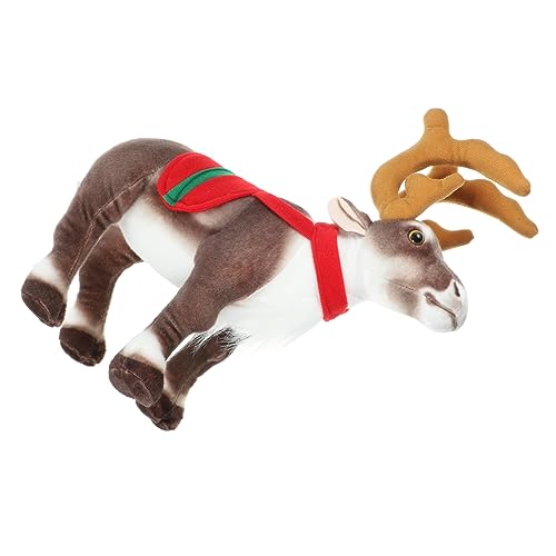 HEMOTON weihnachtsschmuck Weihnachts Figuren Weihnachten plüschtier weihnsgeschenke Dekoration Weihnachten Haustier Tiere tragen Plüschhirschpuppe Plüsch-Hirsch- Kurzer Plüsch von HEMOTON