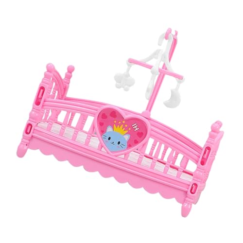 Satz Puppenhaus-Cartoon-Bett Miniküche Babybett Für Puppen Spielzeugbett Puppenbett Puppenküche Etagenbetten Für Puppen Etagenbett Für Puppen Mini-vers-küche Mini- Rosa Abs HEMOTON von HEMOTON