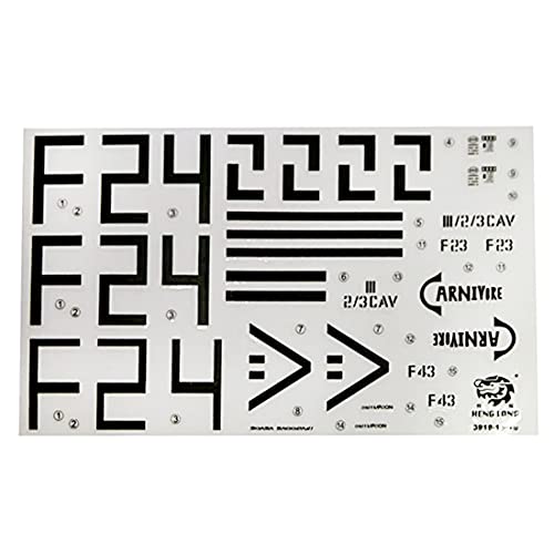 HENG LONG Original Aufkleber Set, Decals | Set für 1:16 Panzer RC Modell U.S. M1A2 Abrams - 3918 | Ersatzteil für Markenmodelle, Taigen, Torro TK-PT3918-UV HENG LONG Original Aufkleber Set, Decals | Set für 1:16 Panzer RC Modell U.S. M1A2 Abrams - 3918 | Ersatzteil für Markenmodelle, Taigen, Torro TK-PT3918-UV von HENG LONG