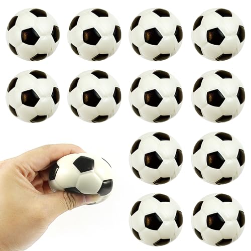 12 Stück Mini Fußball, Softball fußball Softbälle, Fußball Geschenke Jungen, Stressabbau Squishy Ball, Fußbälle für Kinder, Anti-Stress Bälle, Geduldspiele, Fussball Mitgebsel Jungs, Mini Football (A) von HENGBIRD