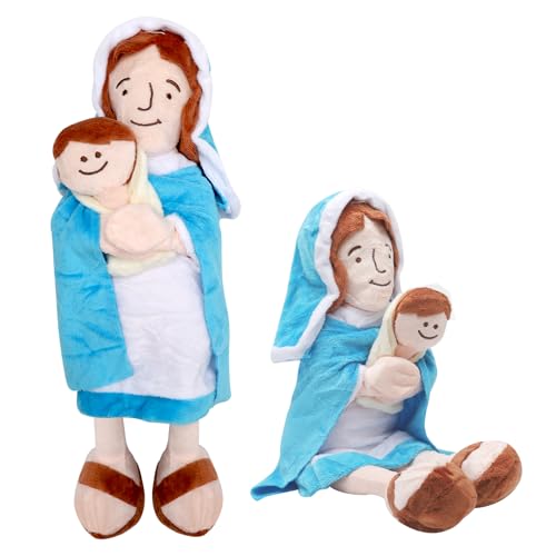 HENGBIRD 12,75 Zoll Jesus Plüschfigur Mit Jungfrau Puppes Maria Religiöses Spielzeug Gefülltes Jesuskind Jungfrau Maria Plüschtier Kinder Geschenke Christliche Taufe Ostern Weihnachten von HENGBIRD