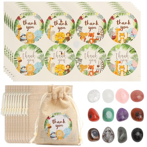 HENGBIRD Glückssteine Kinder 12 Stück Set Bunte natürliche Edelsteine mit Jutebeutel Tier Sticker DIY Geburtstags Mitgebsel Geschenk Magische Kristalle für Schatzsuche & Party Dekoration HENGBIRD Glückssteine Kinder 12 Stück Set Bunte natürliche Edelsteine mit Jutebeutel Tier Sticker DIY Geburtstags Mitgebsel Geschenk Magische Kristalle für Schatzsuche & Party Dekoration von HENGBIRD