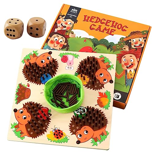 HENGBIRD Igel Steckspiel Pädagogisches Sensorisches Montessori Spielzeug für Kinder Wood Hedgehog Stick Game Sensorisches Igel-Stabspiel Mathe Spielzeug Geschenk für Jungen Mädchen ab 3 Jahren von HENGBIRD