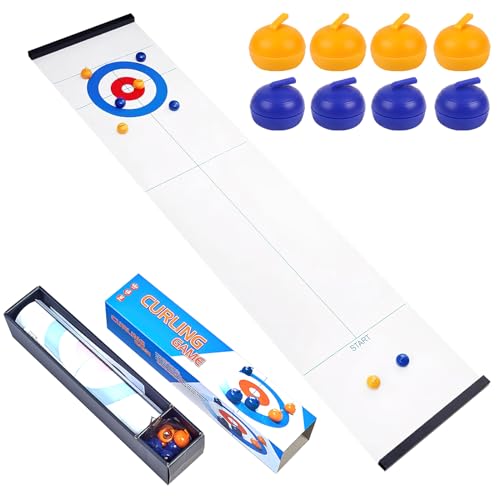 Mini Tisch Curling Spiel Shuffleboard Spiel Shuffleboard Tisch EisstockschießEn Curling Tischspiel Mini Table Curling Balls Minitisch-Curling-BäLle Table Top Curling Game Tischcurling Mini Tischspiele von HENGBIRD