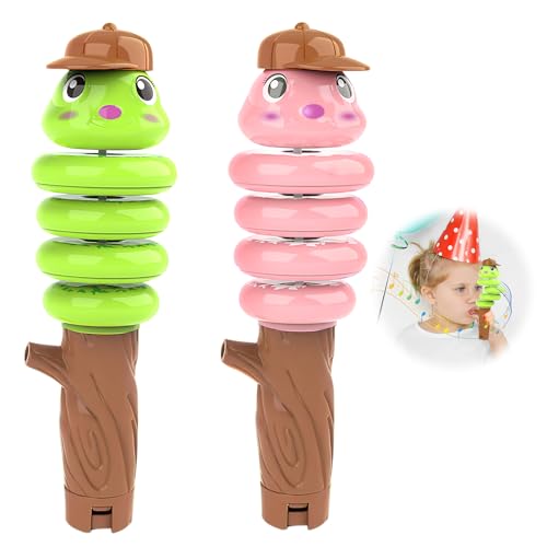 Pfeife für Kinder 2 Stücke,Trillerpfeife Kids Snake Toys Whistle Twisting Snake Partytröten Gebläse Lustige Pfeife Fuer Kinder Decompression Swinging Force Control Balance Toy für Versammlungen Spiele von HENGBIRD